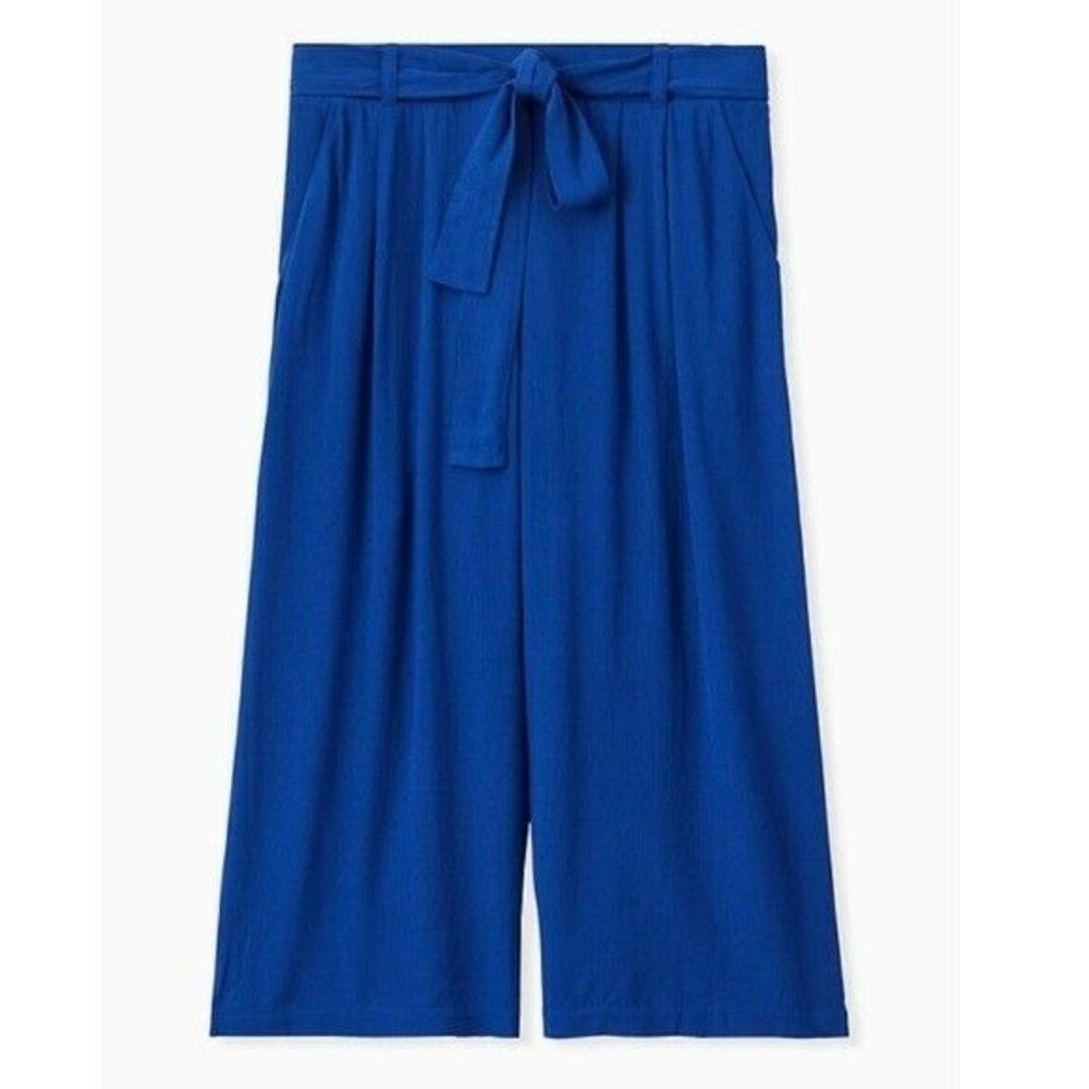 Torrid SAPPHIRE CRINKLED GAUZE SELFTIE CULOTTEPANT Size 0X - Picture 1 of 6